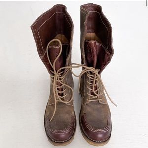 Frye leather, Owen Crepe Tall boots in Fatigue